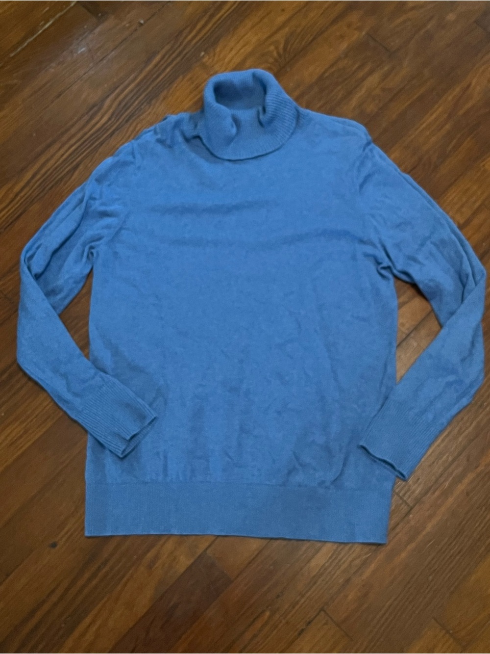 L.L. Bean Blue Women's Cotton Cashmere Turtleneck Sweater Size XL